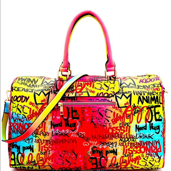👑 Psychedelic Yellow Travel Duffel Bag 👑 - Picture 1 of 3